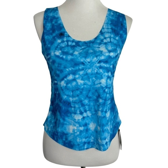 Onzie Flow Womens Yoga Pura Vida Tie Dye Tank Top One Size Blue Cross Back - Picture 1 of 10